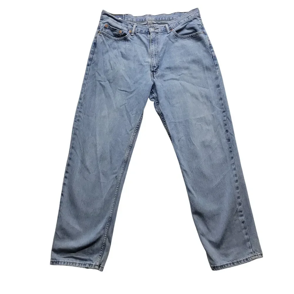 Levi's 550 Relaxed Fit Jeans Mens 38x32 Light Wash Blue Denim Straight Leg